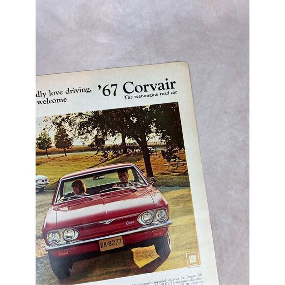 Vintage 1967 Chevrolet CHEVY 500 Sport Coupe CORVAIR Paper Print Advertisement A - Picture 4 of 6
